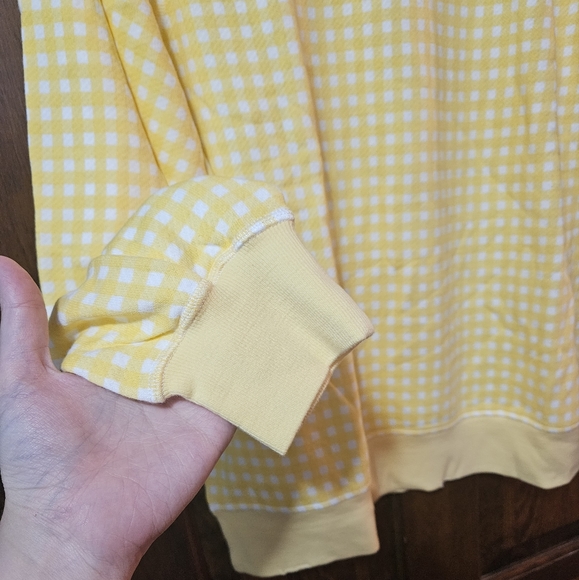 Bandier x Sincerely Jules The Juniper Sweatshirt Vintage Yellow Gingham Medium - Picture 5 of 8